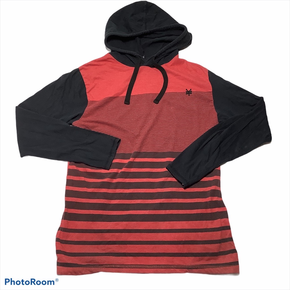 Zoo York Hooded Shirt Long Sleeve Black and Red